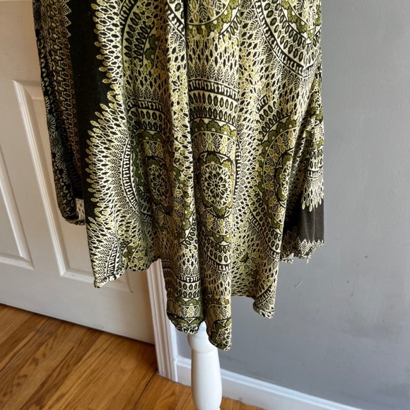 India Boutique Green Patterned Sun Dress Sleeveless Casual Lightweight Dress - Picture 4 of 8